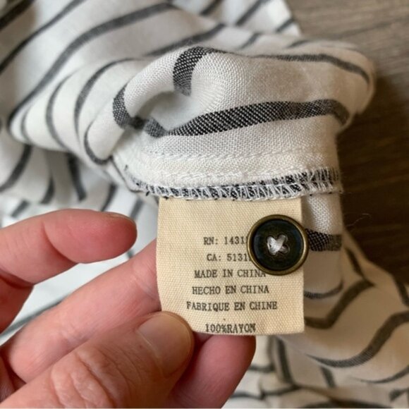 Anthropologie Ash and Ember Boyfriend Button Down Shirt Striped Long Sleeve XS - Picture 15 of 16